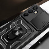 Hybrid Armor Camshield med Stand og Camera Cover til Samsung Galaxy A26 - sort
