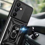 Hybrid Armor Camshield med Stand og Camera Cover til Samsung Galaxy A26 - sort