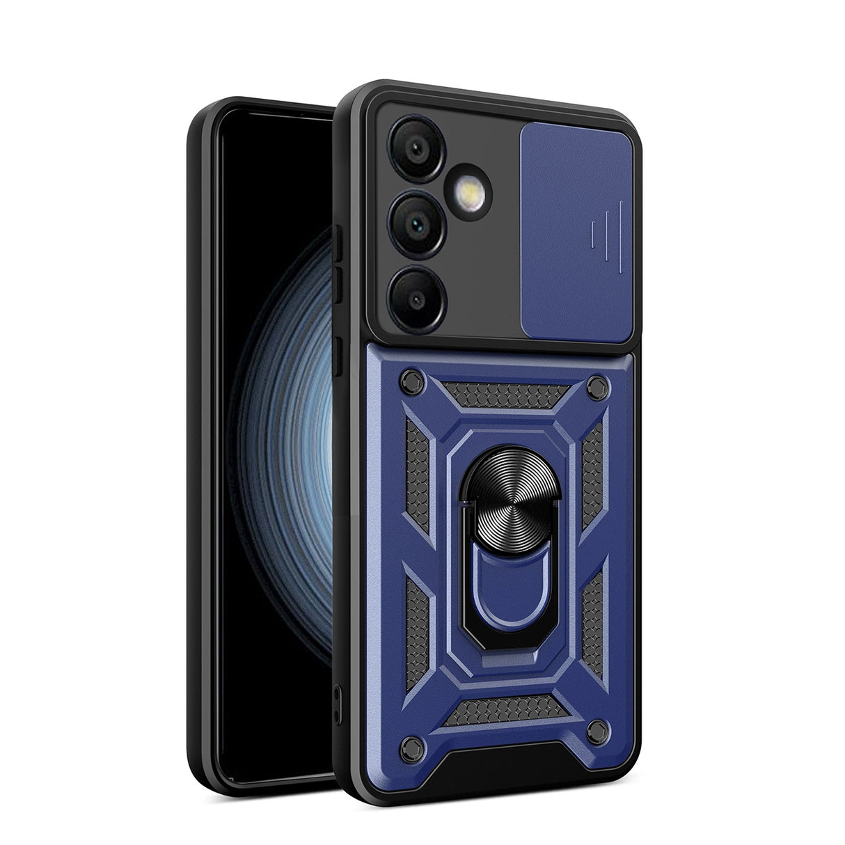 Hybrid Armor Camshield med Stand og Camera Cover til Samsung Galaxy A26 - Blå