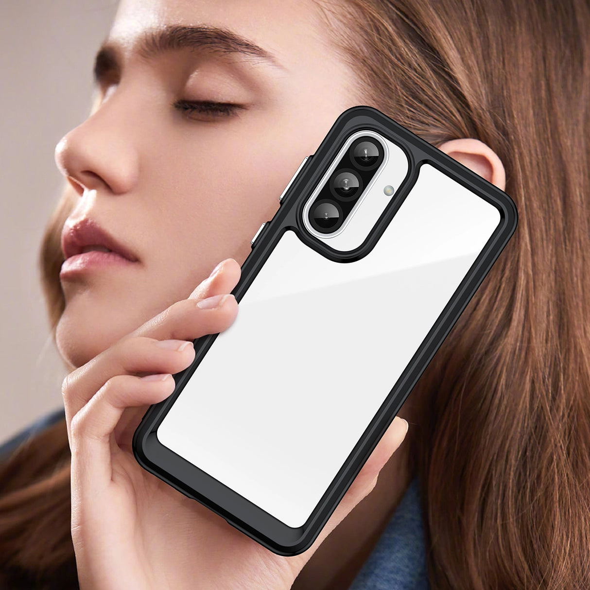 Udendørs rumkasse til Samsung Galaxy A26 Cover med fleksibel ramme - sort