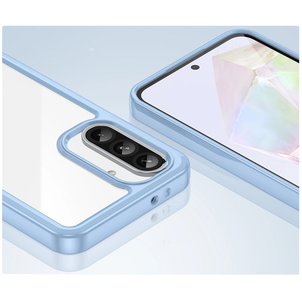 Udendørs rumkasse til Samsung Galaxy A26 Cover med fleksibel ramme - blå