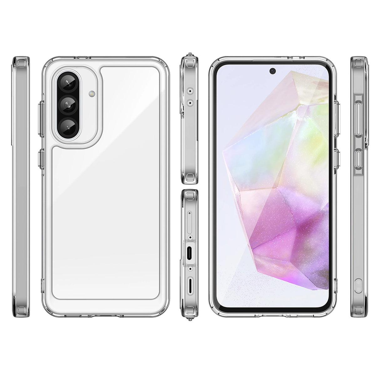 Udendørs rumkasse til Samsung Galaxy A26 Cover med fleksibel ramme - gennemsigtig