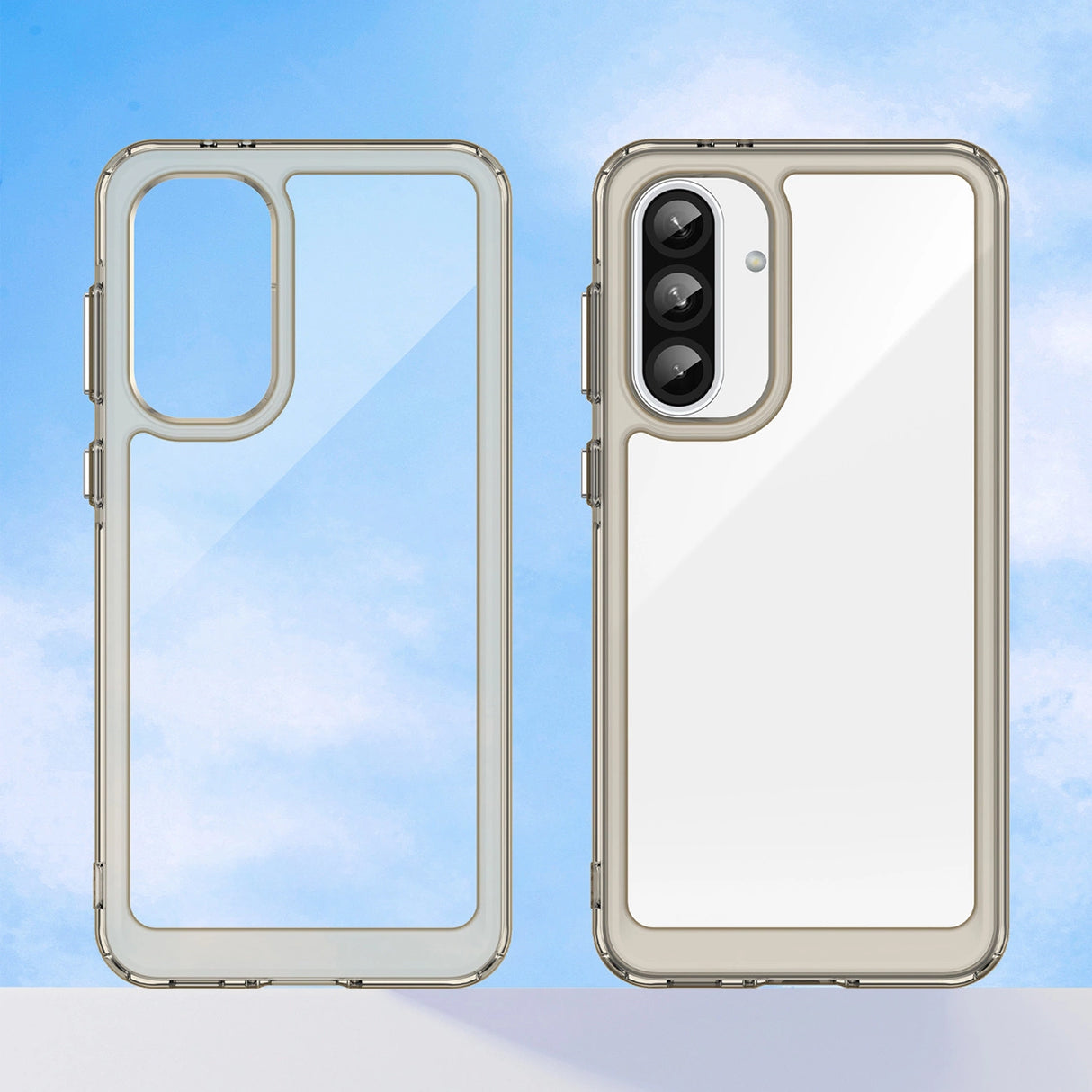 Outer Space Case for Samsung Galaxy A26 Cover med Fleksibel ramme - Halvt gennemsigtigt, sort