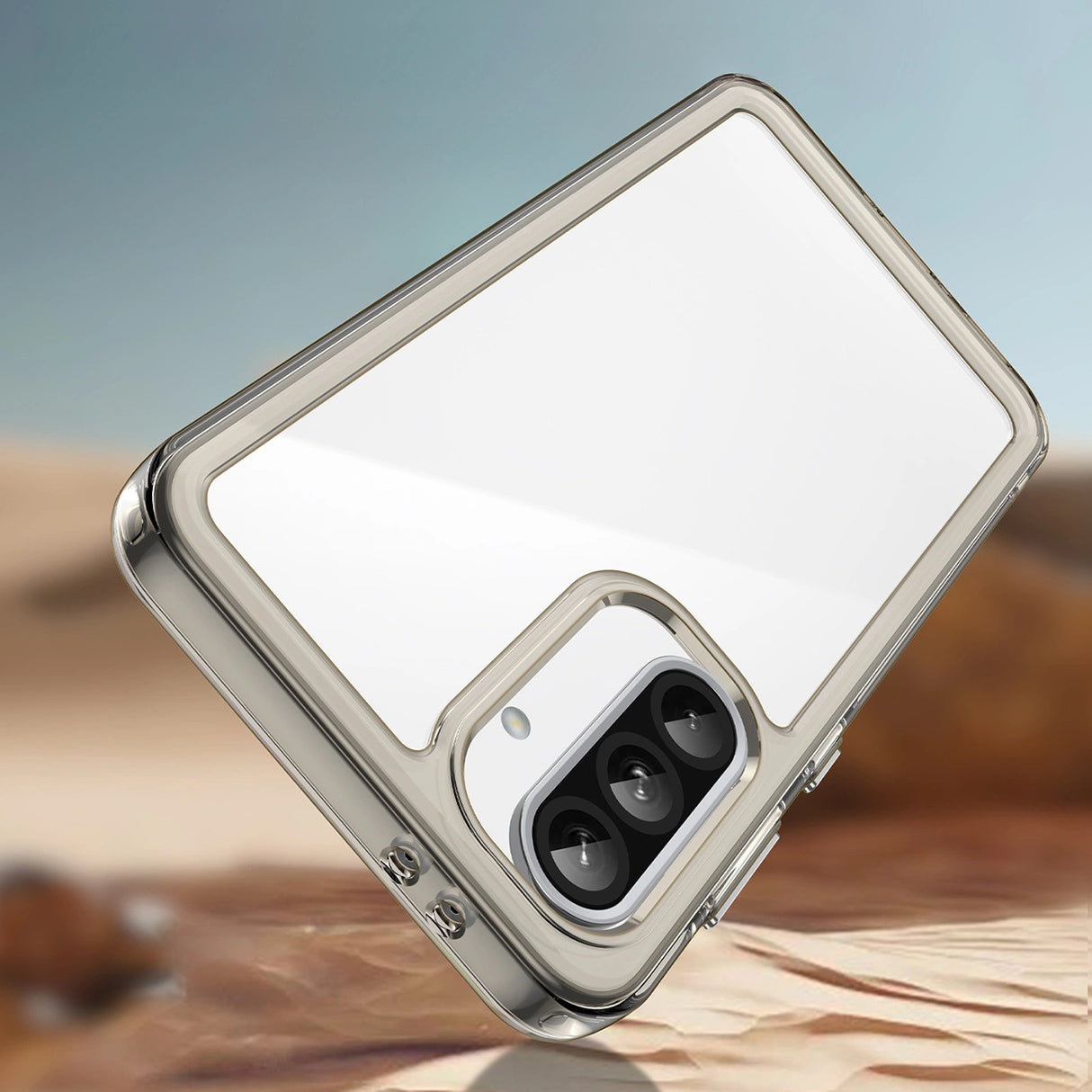 Outer Space Case for Samsung Galaxy A26 Cover med Fleksibel ramme - Halvt gennemsigtigt, sort