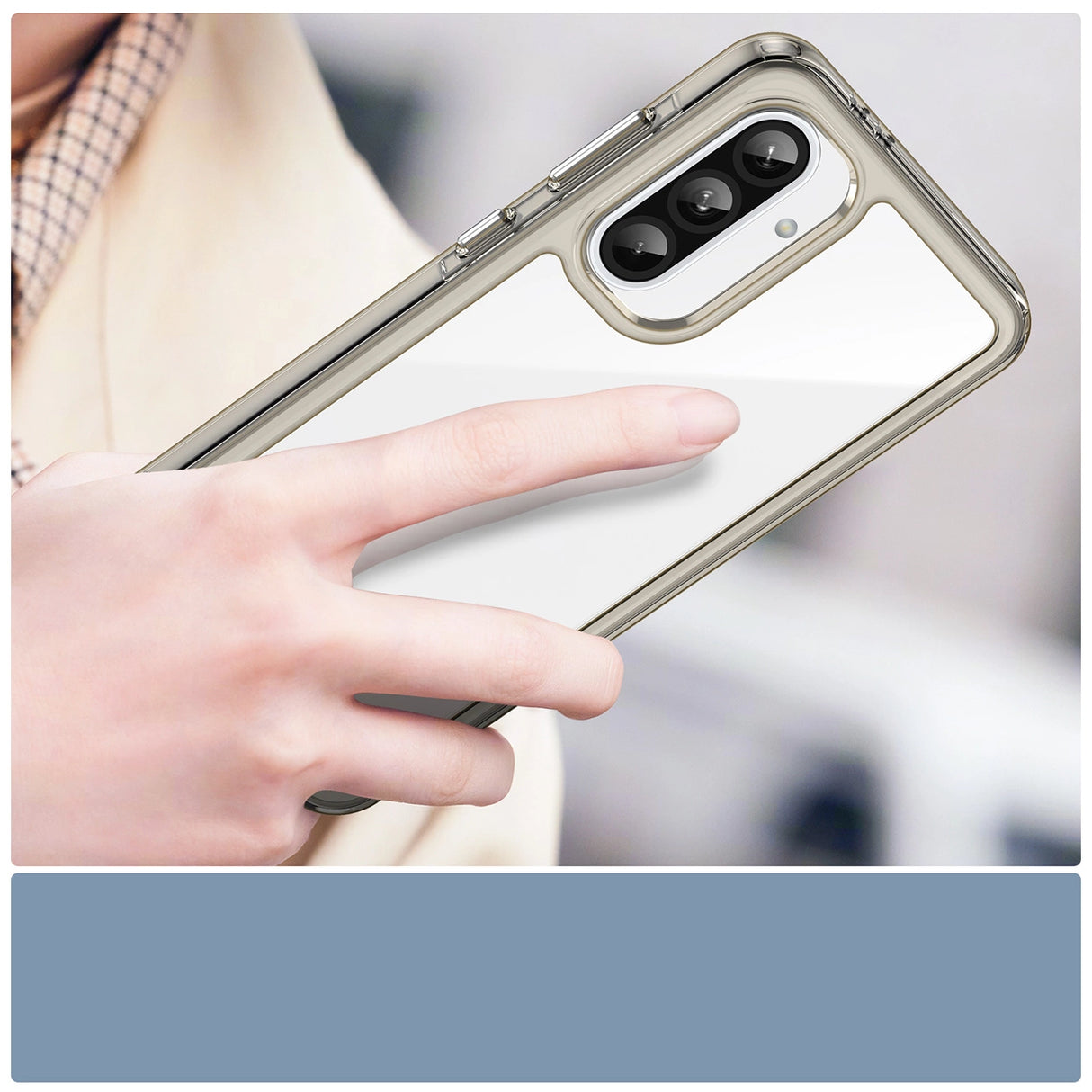 Outer Space Case for Samsung Galaxy A26 Cover med Fleksibel ramme - Halvt gennemsigtigt, sort