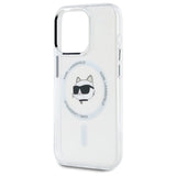 Karl Lagerfeld IML Metal Choupette Head MagSafe iPhone 15 Pro Case - White