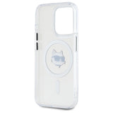 Karl Lagerfeld IML Metal Choupette Head MagSafe iPhone 15 Pro Case - White