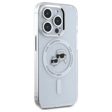 Karl Lagerfeld IML Metal Karl&Choupette Head MagSafe Case for iPhone 15 Pro Max - White