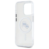 Karl Lagerfeld IML Metal Karl&Choupette Head MagSafe Case for iPhone 15 Pro Max - White