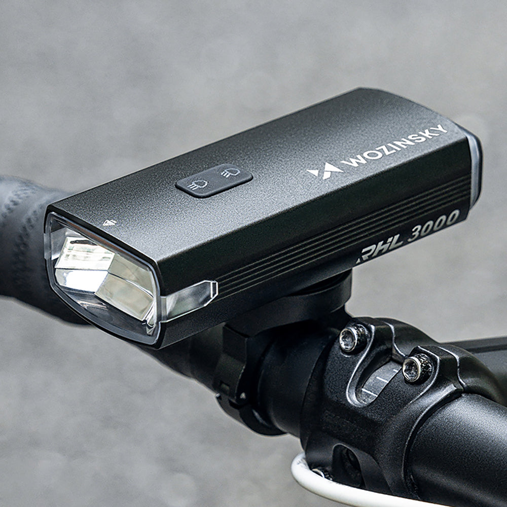 Wozinsky Front Bike Light + USB-C-kabel (3000 lm) - sort