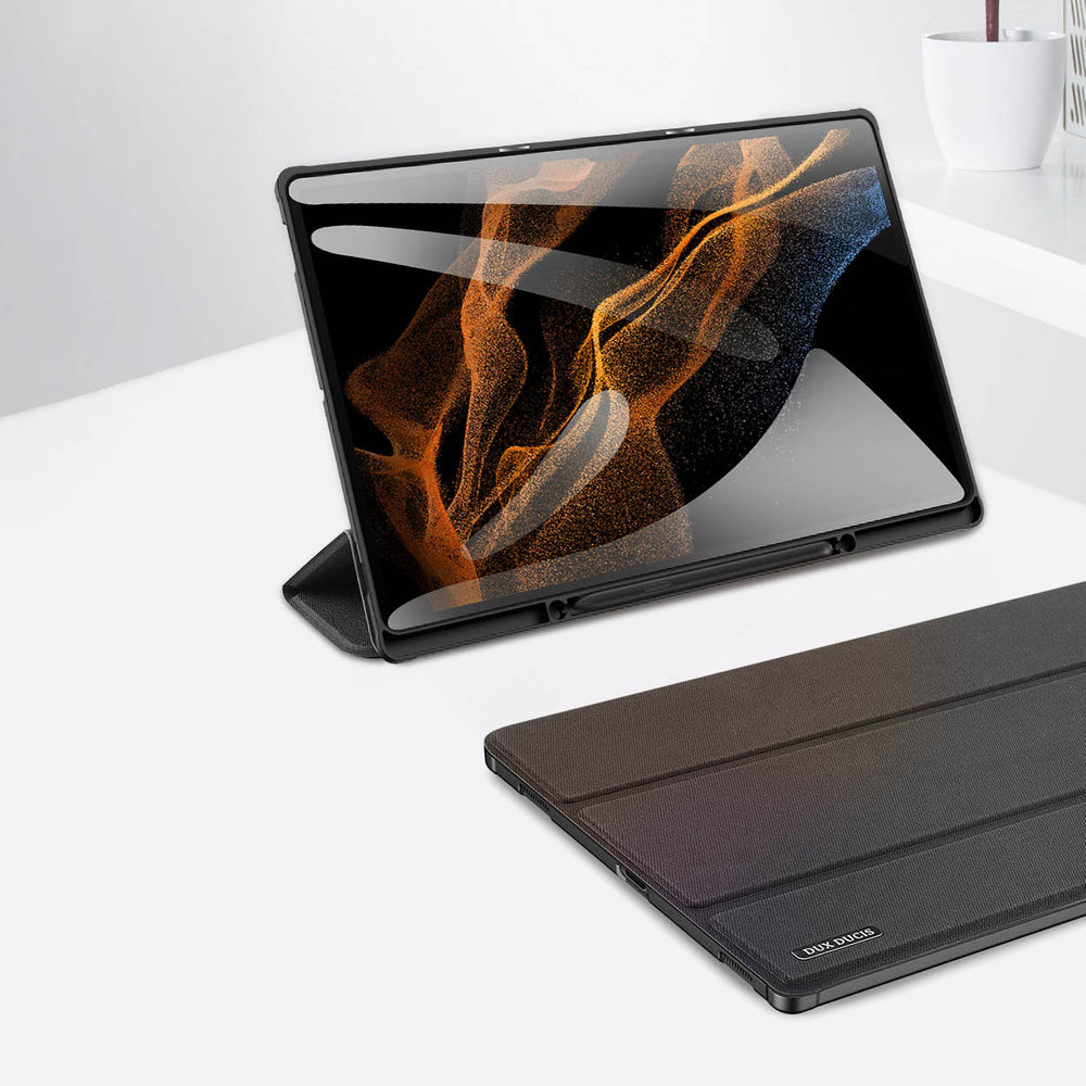 Dux Ducis Domo sammenklappeligt dæksel til tablet med Smart Sleep-funktion Samsung Galaxy Tab S8/S9 Ultra stativ sort