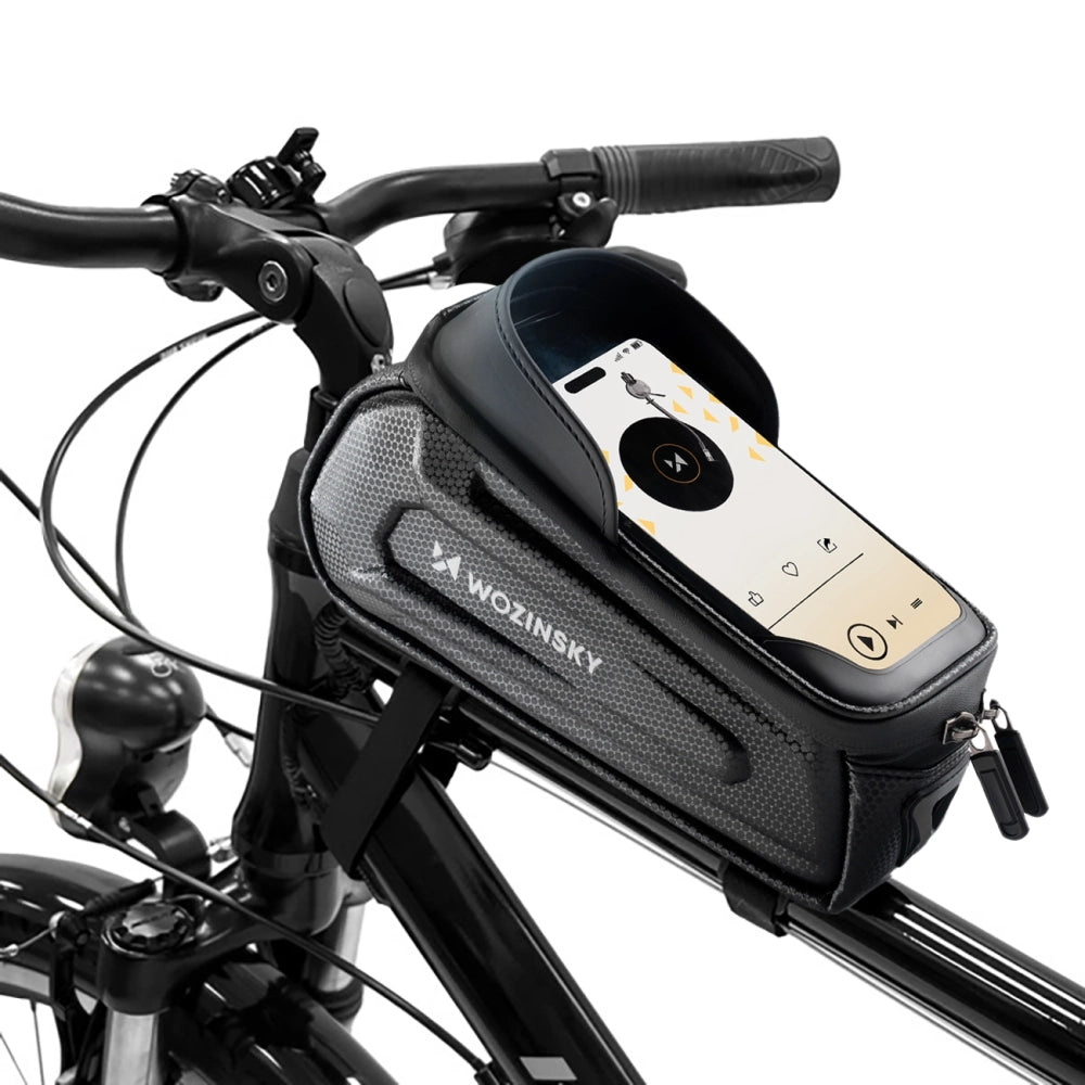 Wozinsky cykeltaske til rammen, pansret, med telefonlomme, 1,7 l - sort