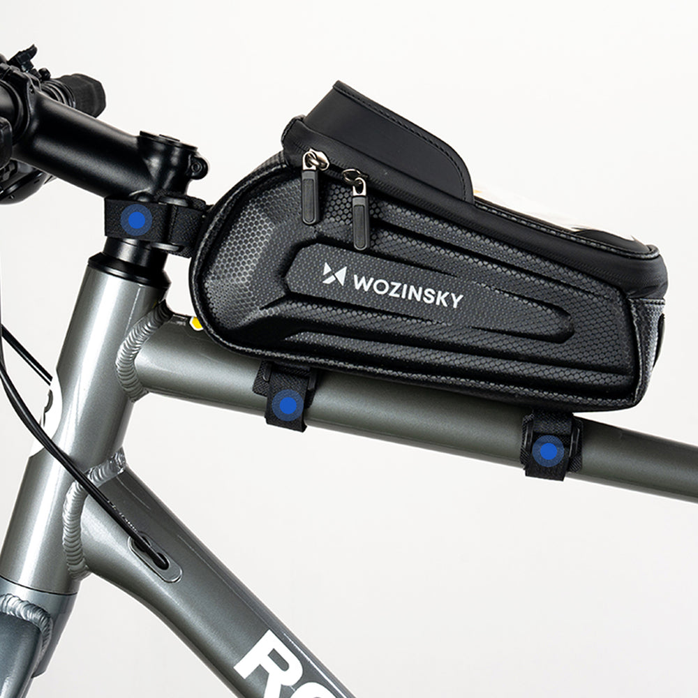 Wozinsky cykeltaske til rammen, pansret, med telefonlomme, 1,7 l - sort