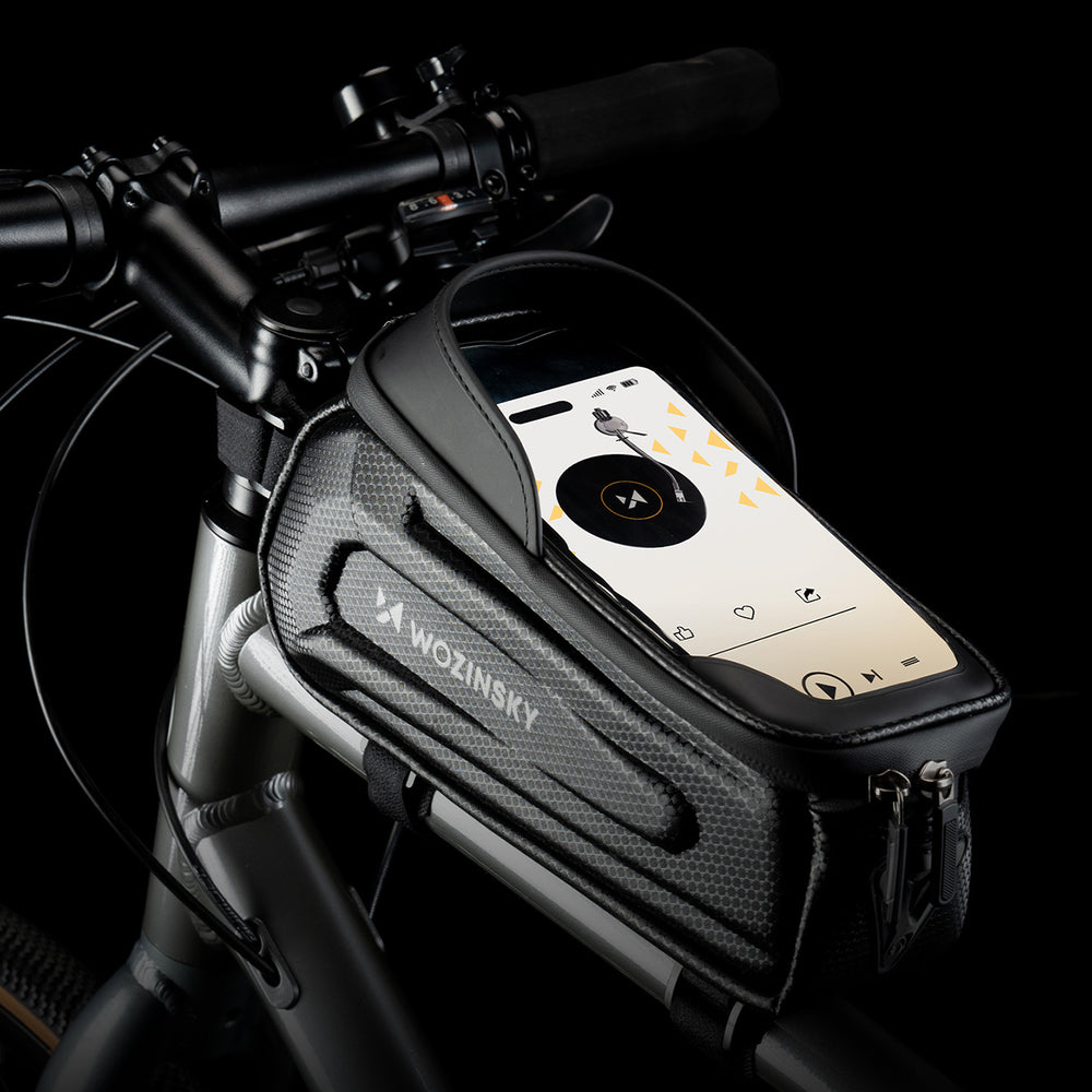 Wozinsky cykeltaske til rammen, pansret, med telefonlomme, 1,7 l - sort