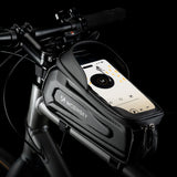 Wozinsky cykeltaske til rammen, pansret, med telefonlomme, 1,7 l - sort