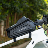 Wozinsky cykeltaske til rammen, pansret, med telefonlomme, 1,7 l - sort