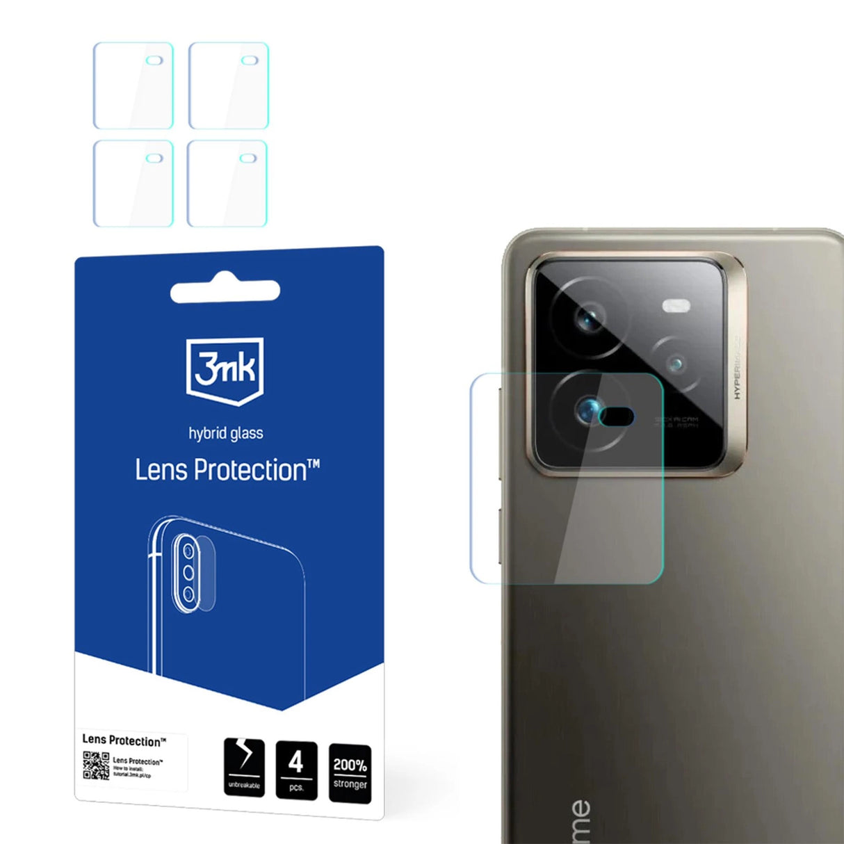Hybridglas til kameraobjektiv 3mk Linsbeskyttelse til Realme GT7 Pro