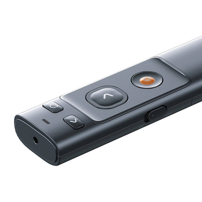 Baseus Orange Dot Multifunktionel fjernbetjening til præsentation, med laserpeker - grå