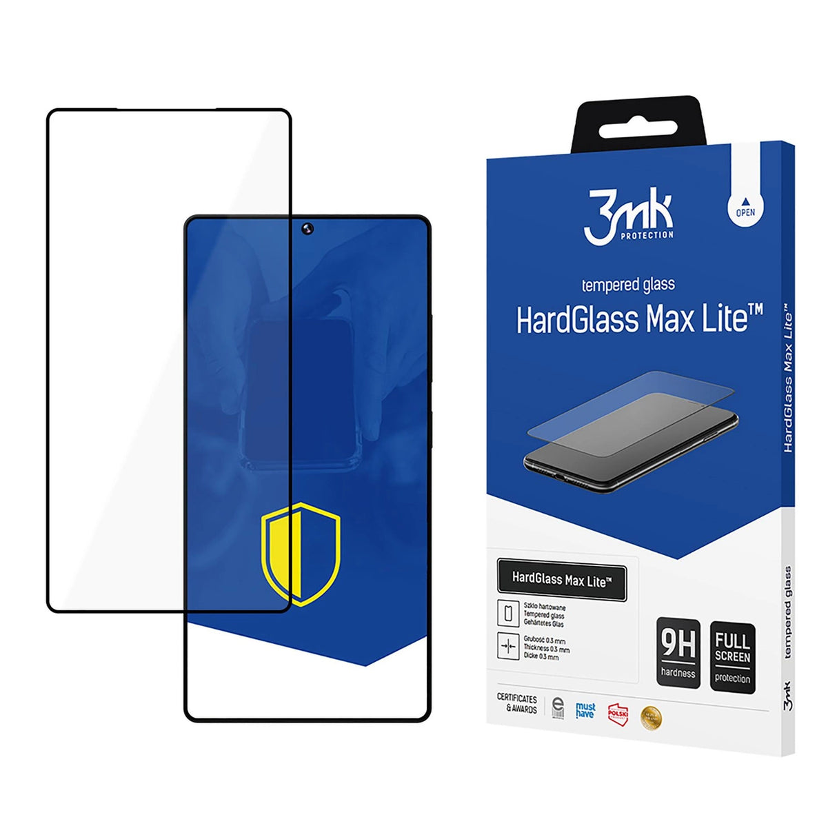 Hærdet glas 3mk HardGlass Max Lite Black til Samsung Galaxy S25 Ultra