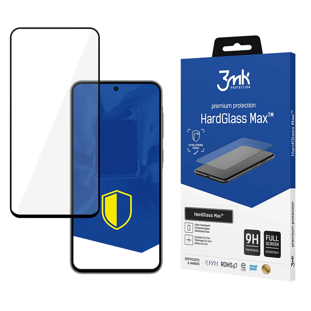 Full-screen hærdet glas 3mk HardGlass Max Black til Samsung Galaxy A36 / A56