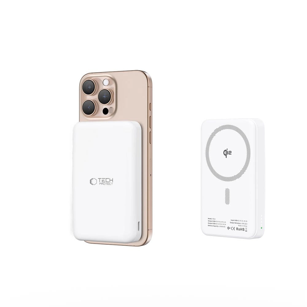 Powerbank Tech-Protect PB24 LifeMag QI2 MagSafe 10000 mAh - hvid