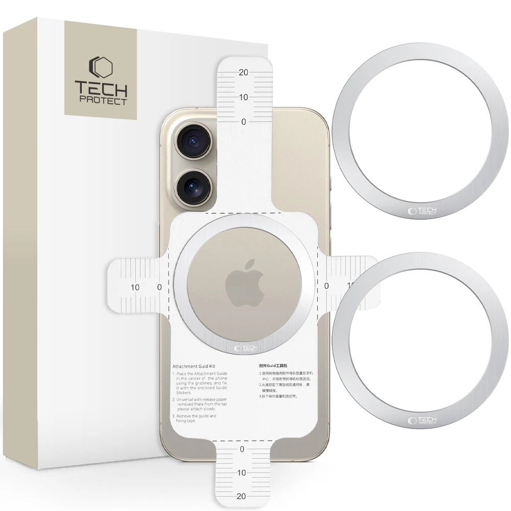 Tech-Protect MMP-110 2in1 MagSafe Ring - Sølv / Sølv