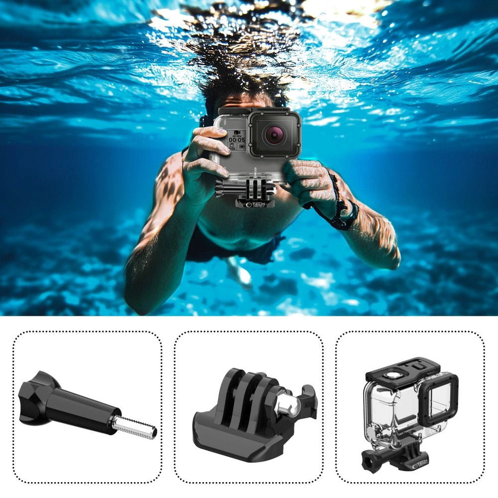 Tech-Protect GA200 vandtæt kuffert til GoPro Hero 5 / 6 / 7 - gennemsigtigt