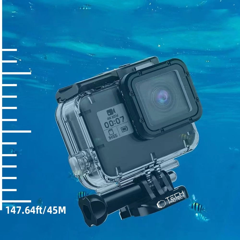 Tech-Protect GA200 vandtæt kuffert til GoPro Hero 5 / 6 / 7 - gennemsigtigt