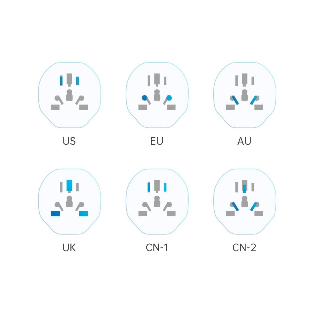 Tech-Protect Universal Travel Adapter til EU - hvid