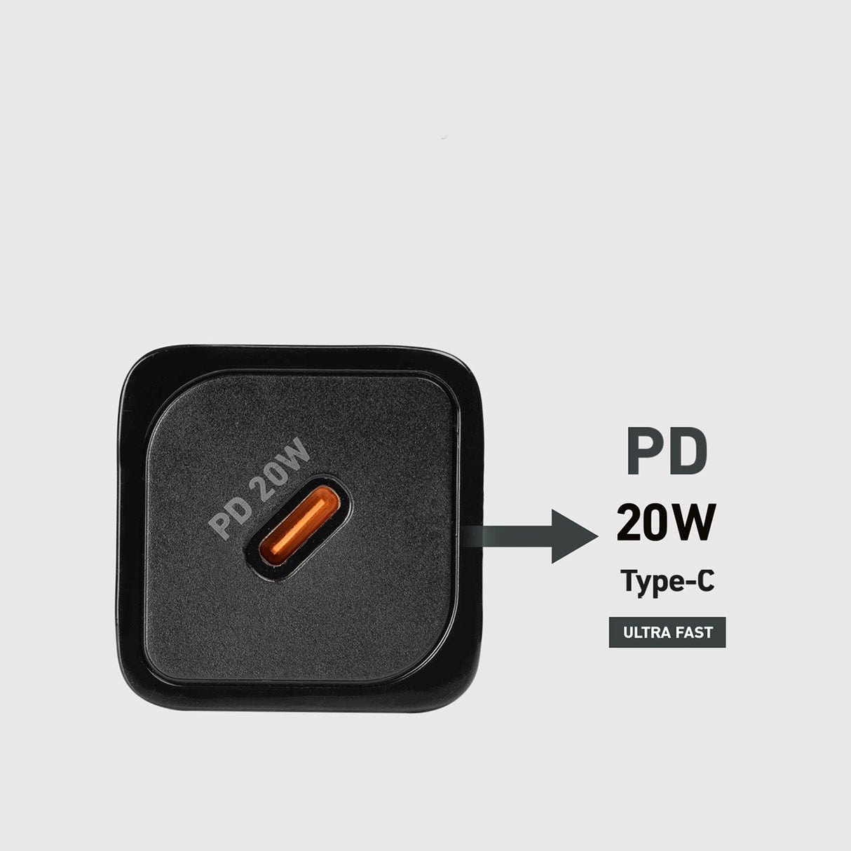 SBS TETRGAN1C20K 20W GaN USB-C Wall Charger med Power Delivery - sort