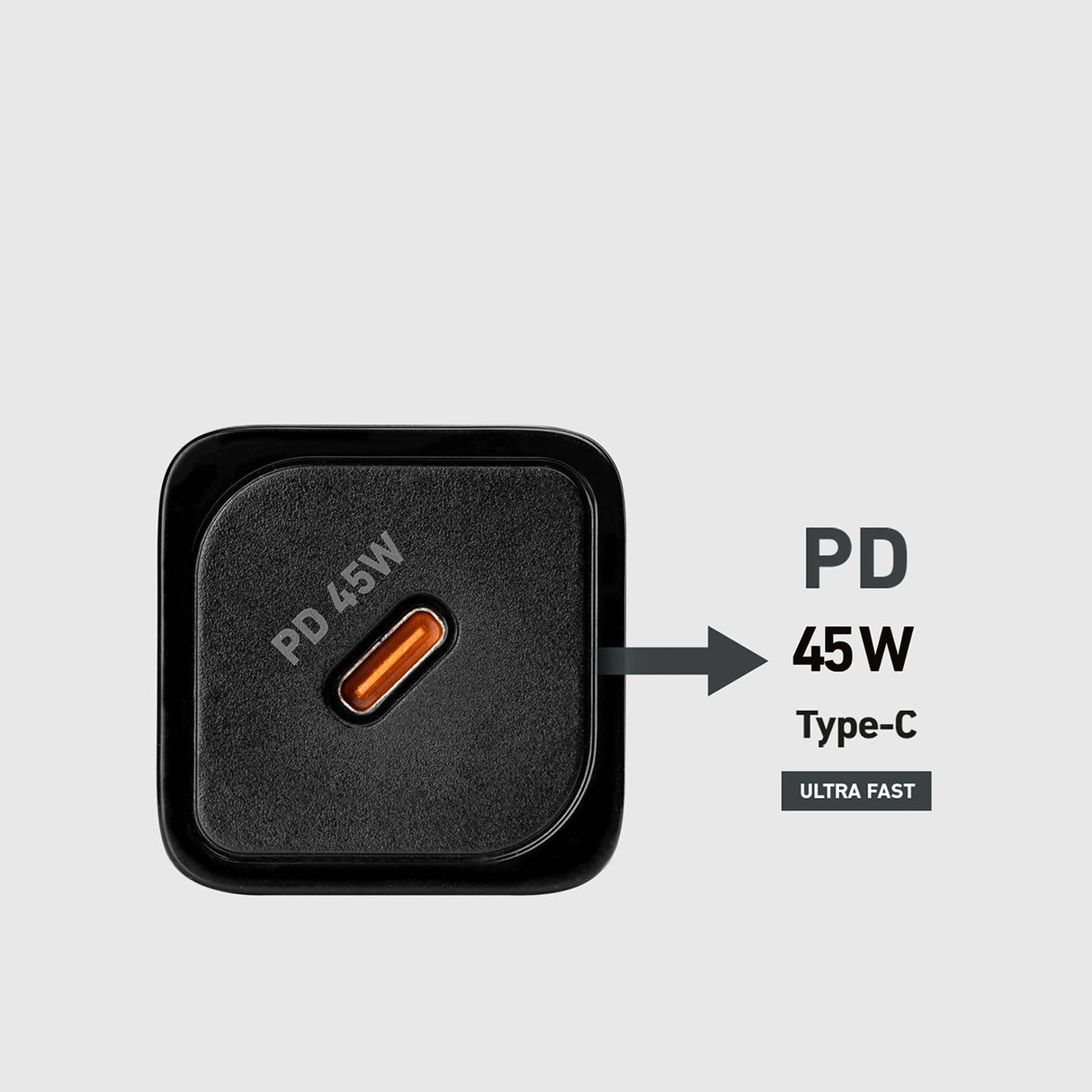 SBS TETRGAN1C45W 45W GaN USB-C Wall Charger med Power Delivery - sort