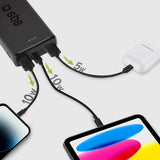 Hurtig opladning: 20.000 mAh, 2 USB'er sort