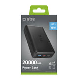 Hurtig opladning: 20.000 mAh, 2 USB'er sort