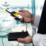 Hurtig opladning: 20.000 mAh, 2 USB'er sort