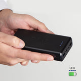 Hurtig opladning: 20.000 mAh, 2 USB'er sort