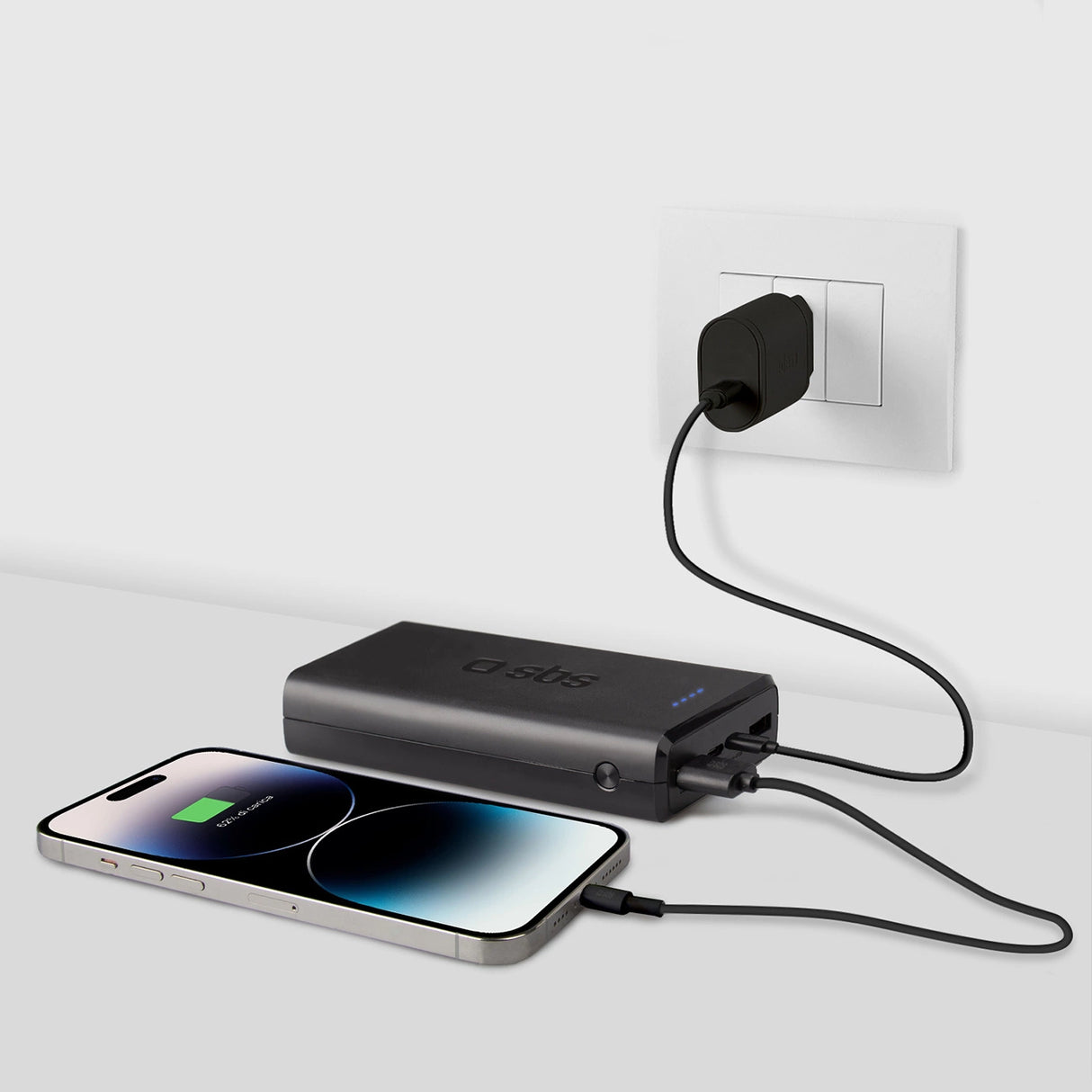 Hurtig opladning: 20.000 mAh, 2 USB'er sort