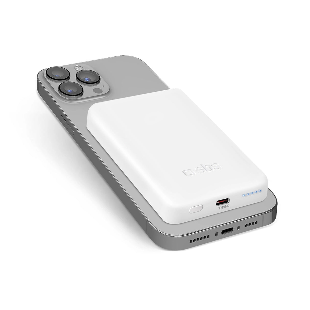 Powerbank SBS TEBB5000MAG1CW 5000 mAh USB-C, MagSafe kompatibel - hvid