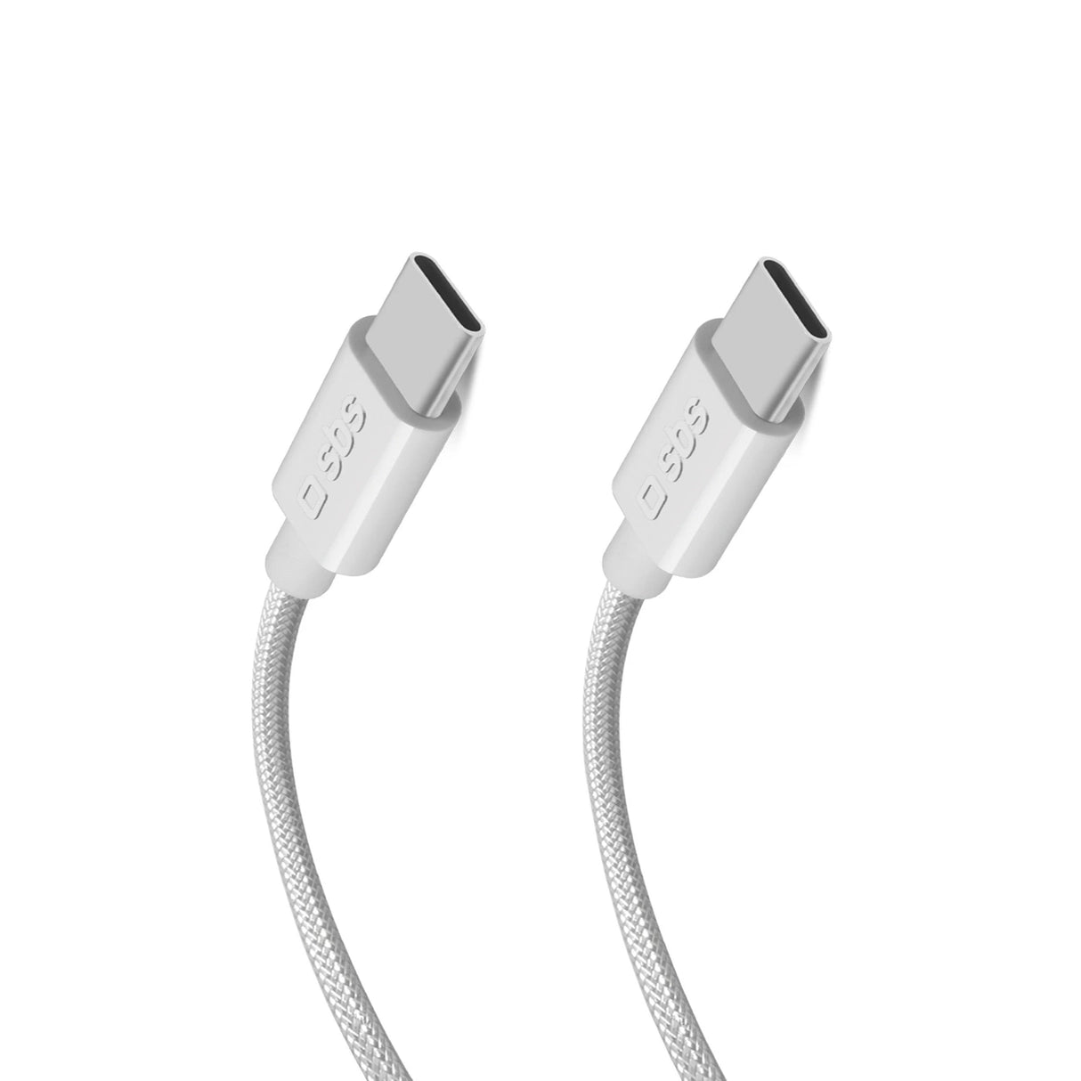 SBS TECABLETISSUETCC2G Kabel 2 x USB-C 2m 60W med strømforsyning - Grå