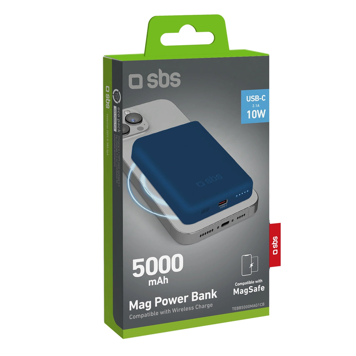Powerbank SBS TEBB5000MAG1CB 5000 mAh kompatibel med MagSafe - blå