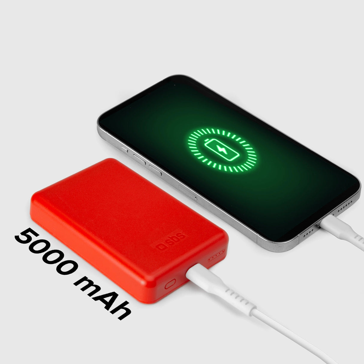 Powerbank SBS TEBB5000MAG1CR 5000 mAh kompatibel med MagSafe - rød