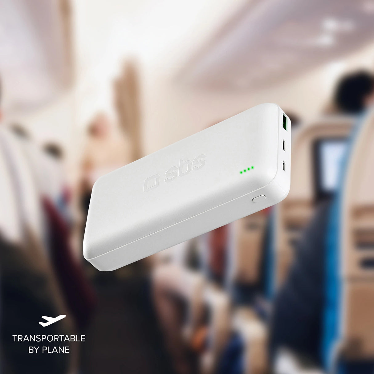 Powerbank SBS TTBB20000PD20W 20000 mAh 20W Power Delivery med MicroUSB, USB-C, USB-A - hvid