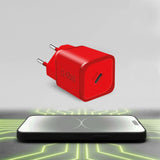 SBS TETRGAN1C20R 20W GaN Wall Charger med Power Delivery - Rød