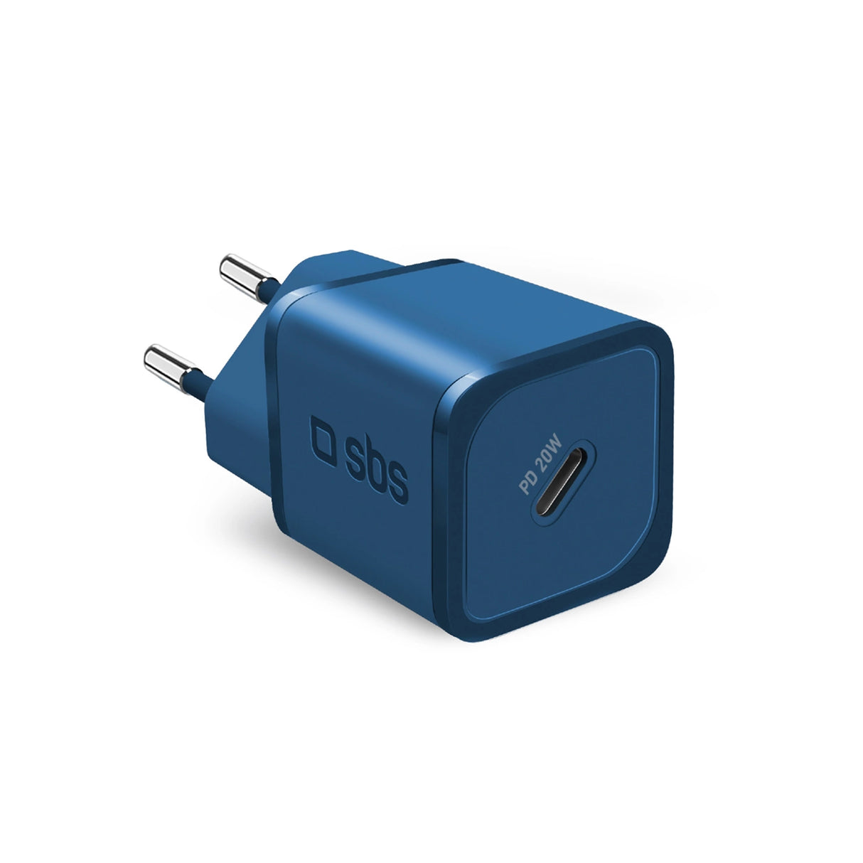 SBS TETRGAN1C20B 20W GaN Wall Charger med Power Delivery - Blå
