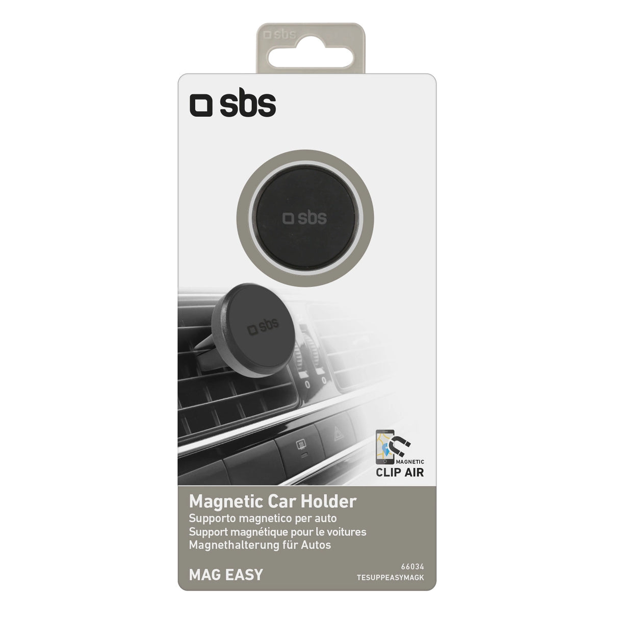 SBS TESUPPEASYMAGK smartphone holder magnetisk, til luftventil - sort