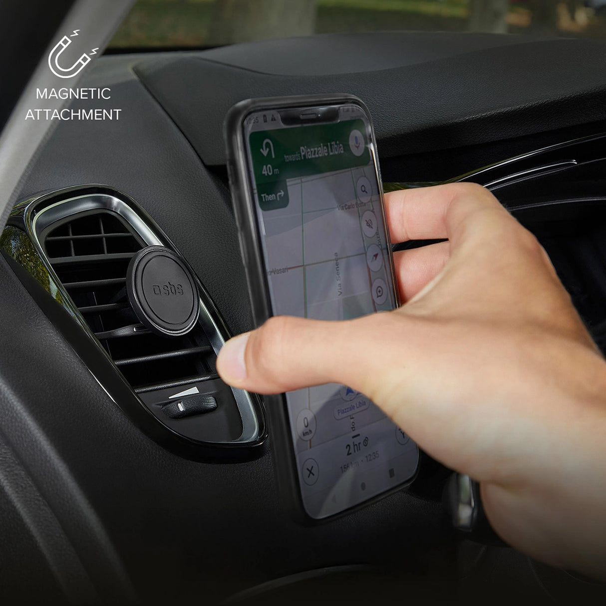 SBS TESUPMAGMCLIP smartphone holder magnetisk, til luftventil - sort
