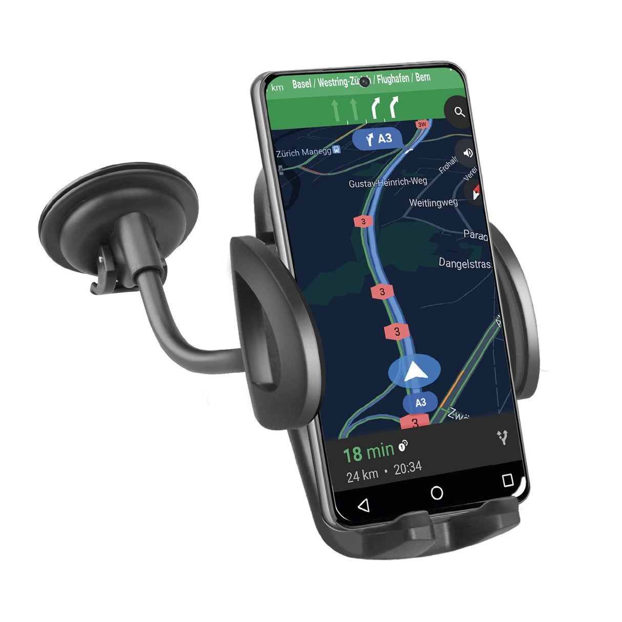 SBS TE0UCH20W Smartphone Holder til 6.8" på Glass - sort