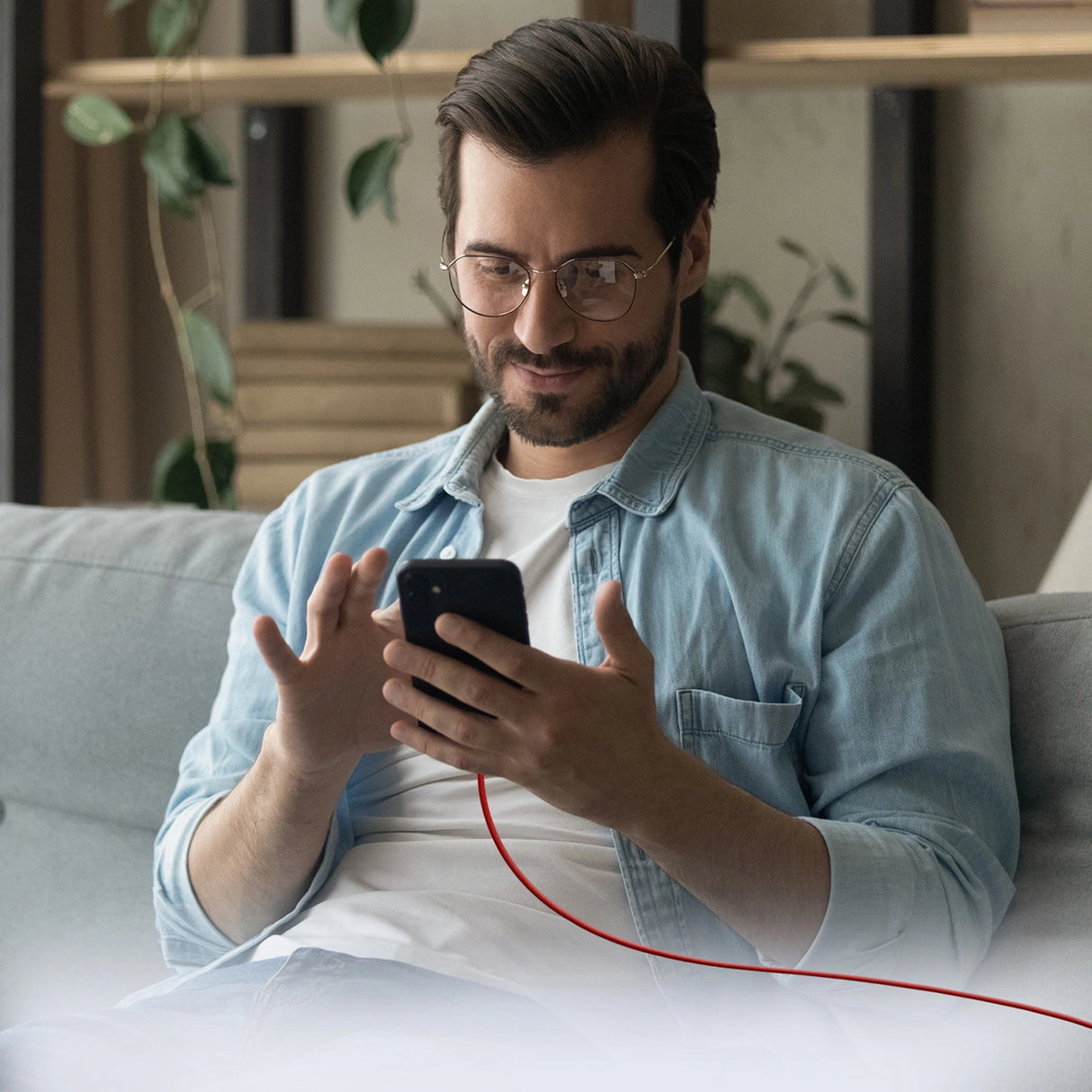 SBS TECABLETISSUETCCR USB-C - USB-C 1,5 m 60W flæsket kabel - rød