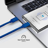 SBS TECABLETISSUETCCB USB-C - USB-C 1,5 m 60W flettet kabel - blå