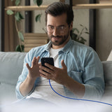 SBS TECABLETISSUETCCB USB-C - USB-C 1,5 m 60W flettet kabel - blå