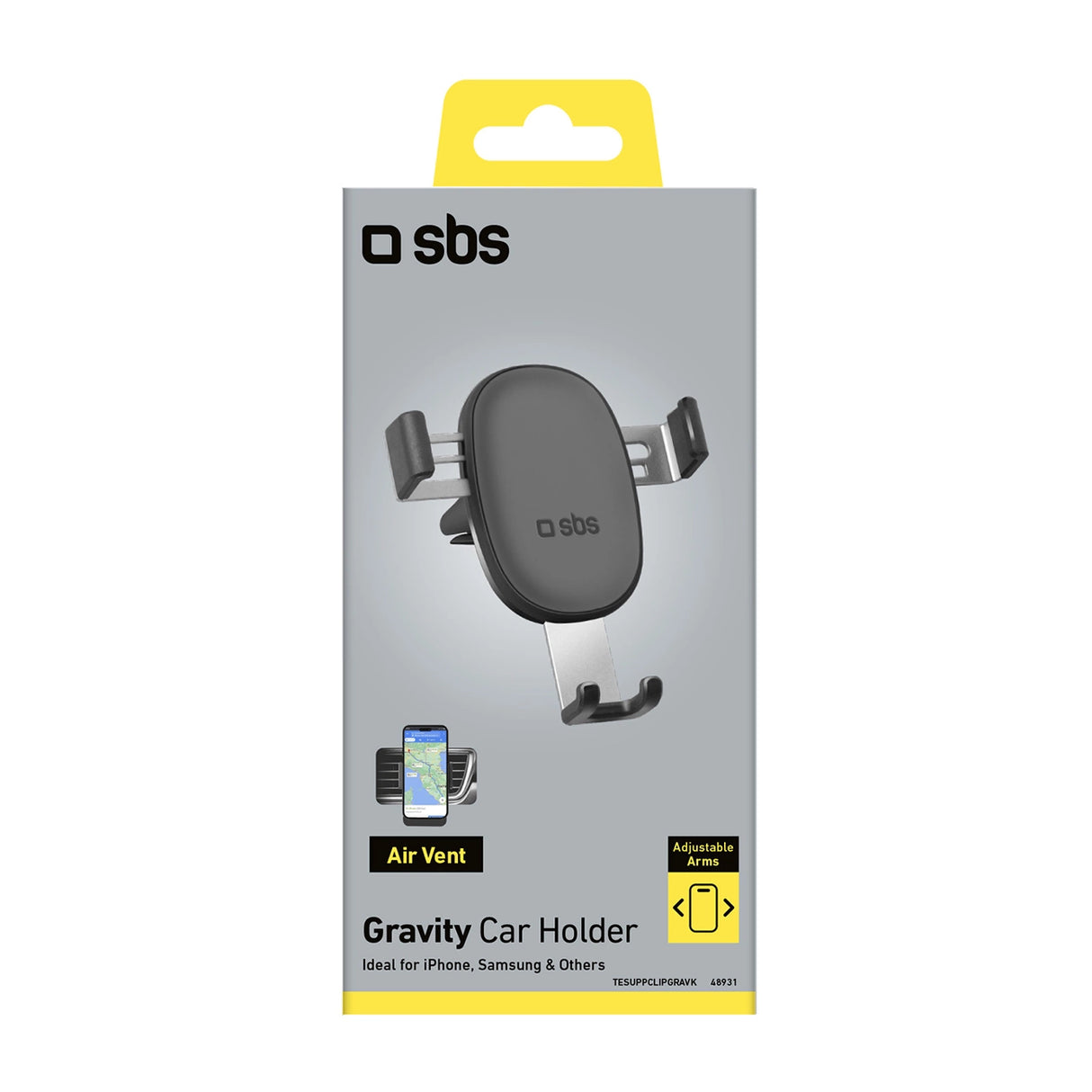 SBS TESUPPCLIPGRAVK smartphone holder til luftventil, gravity - sort
